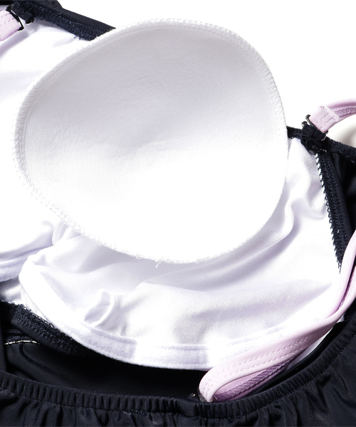 Casselini(キャセリーニ)の「casselini:ラッフルオフショルダースイムウェア(水着・レディース・オレンジ系その他/ネイビー・ONE SIZE)」の8枚目の写真