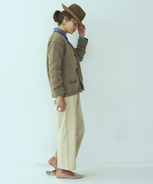 SEA(シー)の「VINTAGE タータンチェックループウールフェルトハット(ハット・レディース・グリーン/ブルー・FREE)」の3枚目の写真