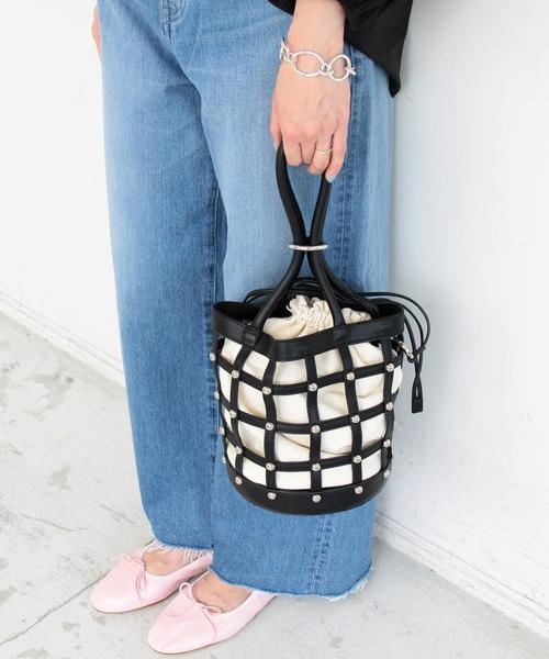 BEAUTY&YOUTH UNITED ARROWS（ビューティーアンドユースユナイテッドアローズ）の「BY∴ メッシュスタッズドローストトートバッグ ◆（トートバッグ・レディース・ブラック/ピンク・FREE）」の3枚目の写真