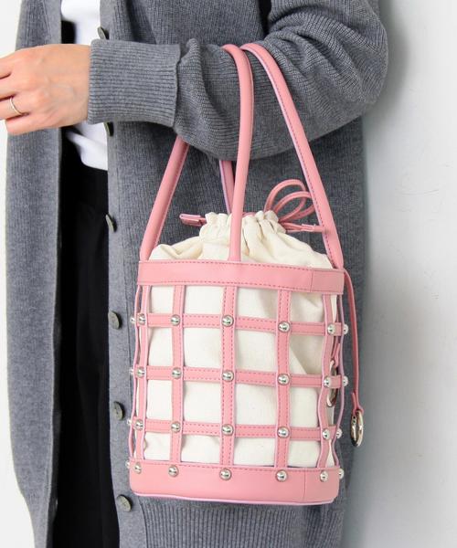 BEAUTY&YOUTH UNITED ARROWS（ビューティーアンドユースユナイテッドアローズ）の「BY∴ メッシュスタッズドローストトートバッグ ◆（トートバッグ・レディース・ブラック/ピンク・FREE）」の4枚目の写真