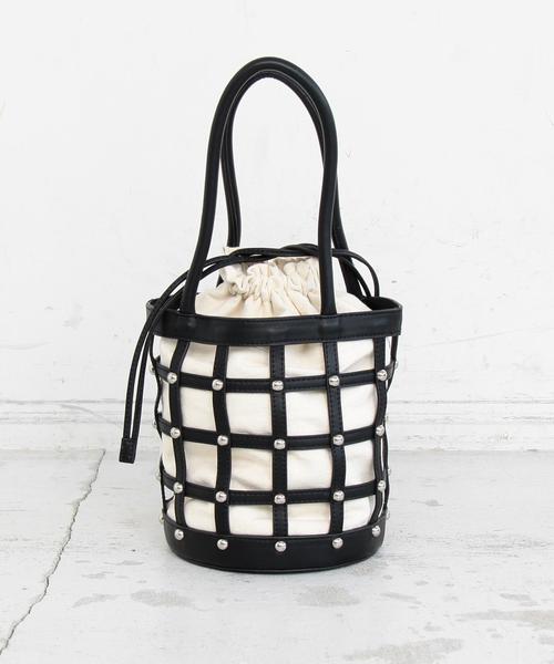 BEAUTY&YOUTH UNITED ARROWS（ビューティーアンドユースユナイテッドアローズ）の「BY∴ メッシュスタッズドローストトートバッグ ◆（トートバッグ・レディース・ブラック/ピンク・FREE）」の5枚目の写真