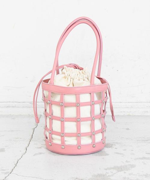 BEAUTY&YOUTH UNITED ARROWS（ビューティーアンドユースユナイテッドアローズ）の「BY∴ メッシュスタッズドローストトートバッグ ◆（トートバッグ・レディース・ブラック/ピンク・FREE）」の6枚目の写真