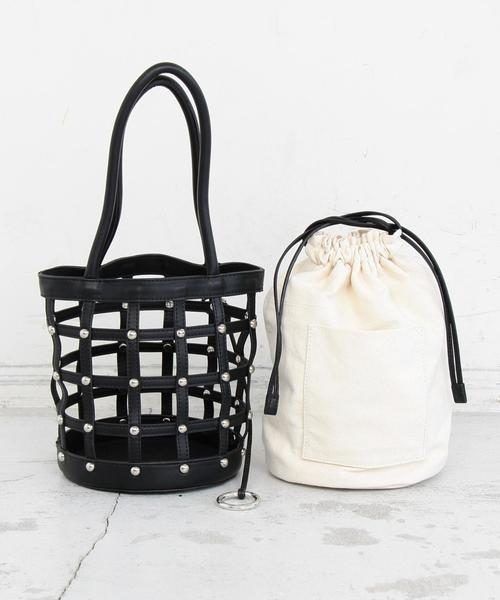 BEAUTY&YOUTH UNITED ARROWS（ビューティーアンドユースユナイテッドアローズ）の「BY∴ メッシュスタッズドローストトートバッグ ◆（トートバッグ・レディース・ブラック/ピンク・FREE）」の8枚目の写真