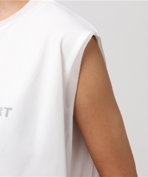 CLANE(クラネ)の「SEE THROUGH LAYER LOGO TOPS(Tシャツ/カットソー・レディース・ホワイト/ブラック・2/1)」の7枚目の写真