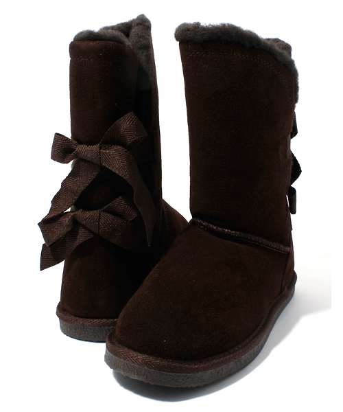 NANO universe(ナノユニバース)の「ウールインソールバックリボン カウレザーブーツ(ブーツ・レディース・キャメル/ブラウン/ブラック・37/38/39)」の4枚目の写真