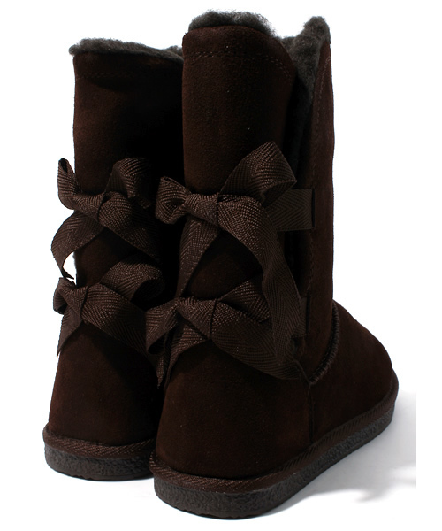 NANO universe(ナノユニバース)の「ウールインソールバックリボン カウレザーブーツ(ブーツ・レディース・キャメル/ブラウン/ブラック・37/38/39)」の7枚目の写真