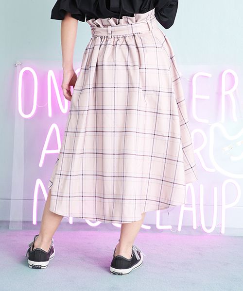 one after another NICE CLAUP（ワンアフターアナザーナイスクラップ）の「リボン付きミディスカ―ト（スカート・レディース・グレー系その他/ベージュ系その他/パープル系その他/マスタード・FREE）」の13枚目の写真