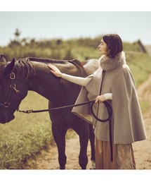 RUIRUE BOUTIQUE | ＼優木まおみさん着用／【レディースアウター　コート】リアルフォックスファー付きケープコート・ウール100％(その他アウター)