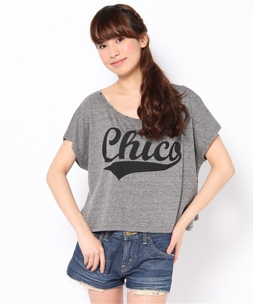 Chico（チコ）の「ChicoスタッズT（Tシャツ/カットソー・レディース・ホワイト/グレー/ブラック/ワインレッド・FREE）」の3枚目の写真