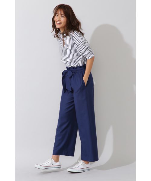 22 OCTOBRE（ヴァンドゥ－オクトーブル）の「◆サキソニーワイドパンツ（その他パンツ・レディース・ベージュ/ネイビー/ブルー・38/36）」の3枚目の写真