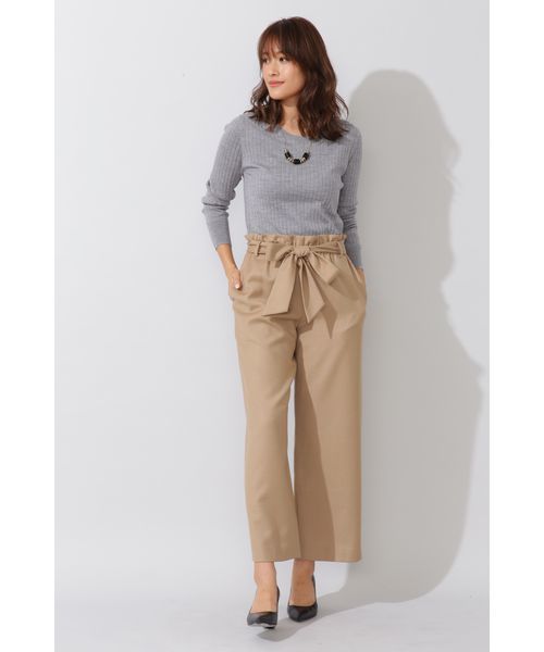 22 OCTOBRE（ヴァンドゥ－オクトーブル）の「◆サキソニーワイドパンツ（その他パンツ・レディース・ベージュ/ネイビー/ブルー・38/36）」の4枚目の写真