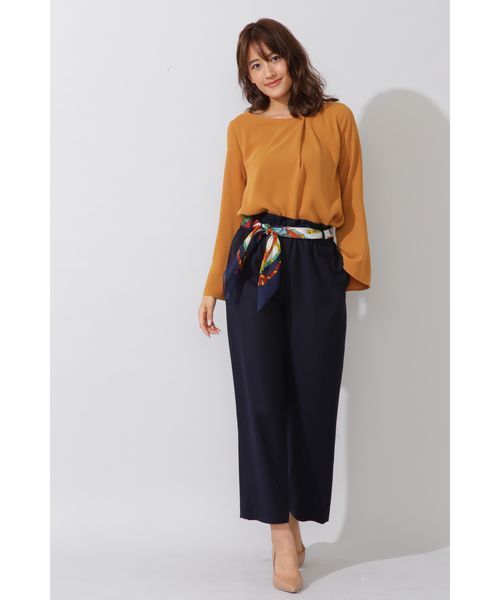 22 OCTOBRE（ヴァンドゥ－オクトーブル）の「◆サキソニーワイドパンツ（その他パンツ・レディース・ベージュ/ネイビー/ブルー・38/36）」の9枚目の写真