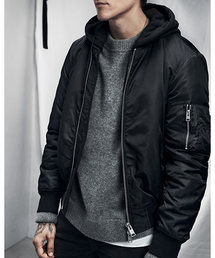 ALL SAINTS グレー ボンバージャケット 羊革MA-1 S 27751093B_8_D_215.jpg