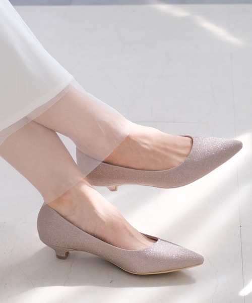 走れるパンプス/美脚ポインテッドトゥ3㎝ヒールパンプス