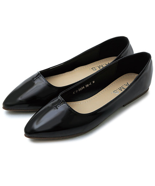 A.M.S.（エーエムエス）の「【A.M.S./エーエムエス】 ポインテッドトゥ フラットパンプス  / フラットシューズ（パンプス・レディース・ブラック/ベージュ/シルバー/ブラック系その他/シルバー系その他・SS/S/M/L/XL）」の7枚目の写真