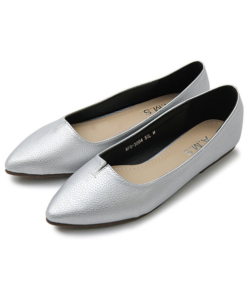 A.M.S.（エーエムエス）の「【A.M.S./エーエムエス】 ポインテッドトゥ フラットパンプス  / フラットシューズ（パンプス・レディース・ブラック/ベージュ/シルバー/ブラック系その他/シルバー系その他・SS/S/M/L/XL）」の9枚目の写真