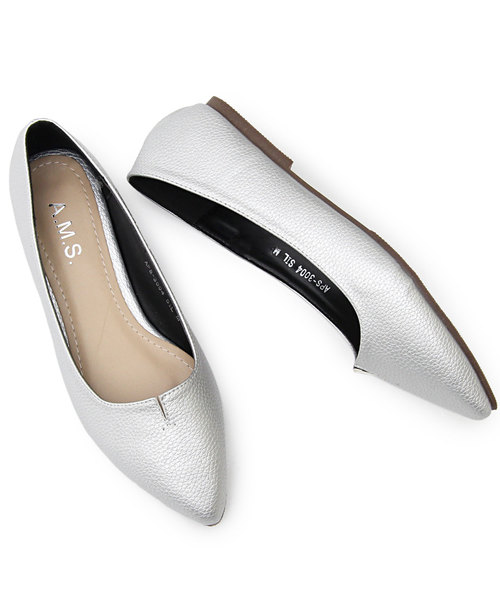 A.M.S.（エーエムエス）の「【A.M.S./エーエムエス】 ポインテッドトゥ フラットパンプス  / フラットシューズ（パンプス・レディース・ブラック/ベージュ/シルバー/ブラック系その他/シルバー系その他・SS/S/M/L/XL）」の21枚目の写真