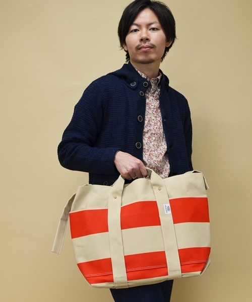 SHIPS（シップス）の「AMIACALVA for SHIPS: ボーダー キャンバス/トートバッグ■（トートバッグ・メンズ・ブルー系その他/レッド系その他/イエロー系その他・ONE SIZE）」の5枚目の写真