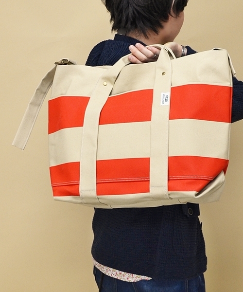 SHIPS（シップス）の「AMIACALVA for SHIPS: ボーダー キャンバス/トートバッグ■（トートバッグ・メンズ・ブルー系その他/レッド系その他/イエロー系その他・ONE SIZE）」の7枚目の写真