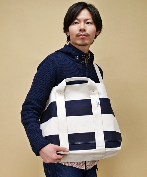 SHIPS（シップス）の「AMIACALVA for SHIPS: ボーダー キャンバス/トートバッグ■（トートバッグ・メンズ・ブルー系その他/レッド系その他/イエロー系その他・ONE SIZE）」の10枚目の写真