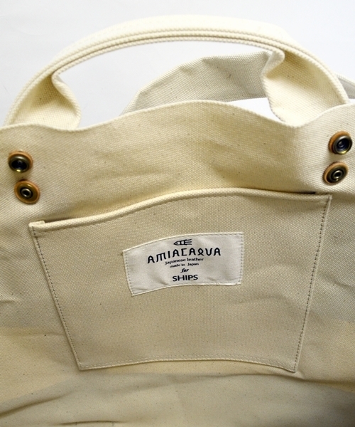 SHIPS（シップス）の「AMIACALVA for SHIPS: ボーダー キャンバス/トートバッグ■（トートバッグ・メンズ・ブルー系その他/レッド系その他/イエロー系その他・ONE SIZE）」の18枚目の写真