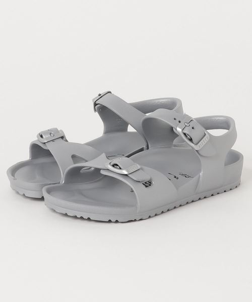 Birkenstock ビルケンシュトック の キッズ Birkenstock ビルケンシュトック Rio N Eva 18 5 22 Metallic Silver サンダル Wear