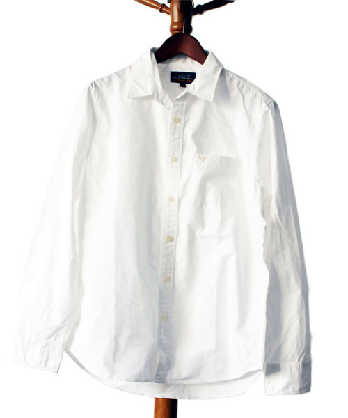 AVIREX(アヴィレックス)の「【直営店限定】AVIREX/アヴィレックス/ 長袖 プレーンシャツ/ DS LS PLAIN SHIRT(シャツ/ブラウス)」|ホワイト