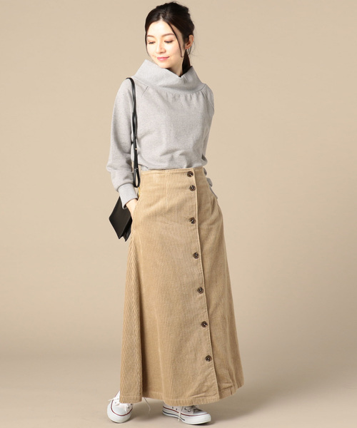 Doux archives（ドゥアルシーヴ）の「6Wコーデュロイフロントボタンスカート（スカート・レディース・グレー/ベージュ/オフホワイト・SMALL/MEDIUM）」の14枚目の写真