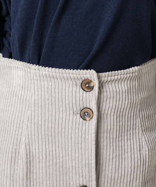 Doux archives（ドゥアルシーヴ）の「6Wコーデュロイフロントボタンスカート（スカート・レディース・グレー/ベージュ/オフホワイト・SMALL/MEDIUM）」の12枚目の写真