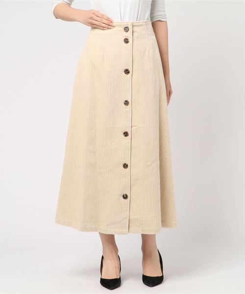 Doux archives（ドゥアルシーヴ）の「6Wコーデュロイフロントボタンスカート（スカート・レディース・グレー/ベージュ/オフホワイト・SMALL/MEDIUM）」の16枚目の写真