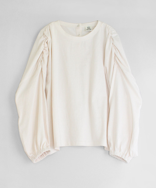 RNA-N（アールエヌエーエヌ）の「M1228 ショルダーギャザープルオーバー（Tシャツ/カットソー・レディース・ネイビー/オフホワイト/ミント・MEDIUM）」の2枚目の写真