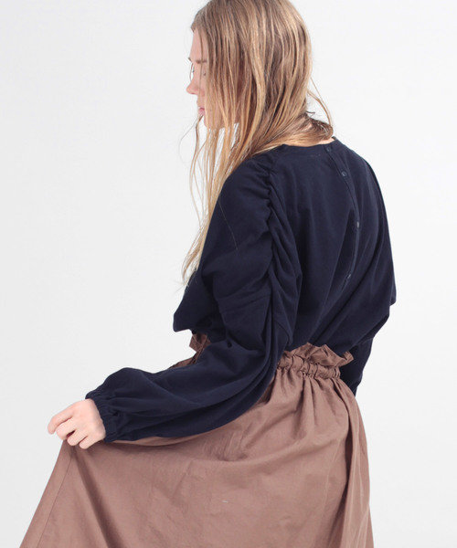 RNA-N（アールエヌエーエヌ）の「M1228 ショルダーギャザープルオーバー（Tシャツ/カットソー・レディース・ネイビー/オフホワイト/ミント・MEDIUM）」の7枚目の写真