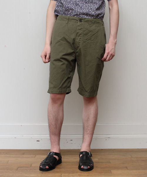orSlow(オアスロウ)の「orSlow/オアスロウ 別注 フレンチワークショーツ(その他パンツ・メンズ・ベージュ/ネイビー/オリーブ・1/2/3)」の2枚目の写真
