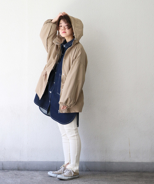 notch.（ノッチ）の「オーバーシルエットマウンテンパーカー（マウンテンパーカー・レディース・ベージュ/オリーブ/ネイビー/ライトベージュ・M）」の14枚目の写真