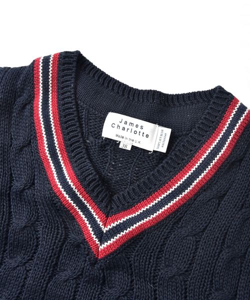 SHIPS JET BLUE（シップスジェットブルー）の「【MEN'S NON-NO 5月号 p.110掲載】James Charlotte×SHIPS JET BLUE: 別注 チルデンコットンベスト（ベスト・メンズ・ネイビー/ナチュラル・SMALL/MEDIUM/LARGE）」の11枚目の写真