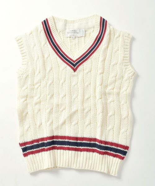 SHIPS JET BLUE（シップスジェットブルー）の「【MEN'S NON-NO 5月号 p.110掲載】James Charlotte×SHIPS JET BLUE: 別注 チルデンコットンベスト（ベスト・メンズ・ネイビー/ナチュラル・SMALL/MEDIUM/LARGE）」の8枚目の写真