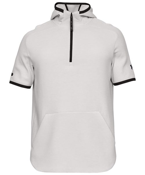 UNDER ARMOUR（アンダーアーマー）の「メンズトレーニング半袖パーカー / アンストッパブルムーブライト1/2ジップショートスリーブフーディ（パーカー・メンズ・アイボリー/ブラック・3XL/XL/SM/LG/MD）」の2枚目の写真