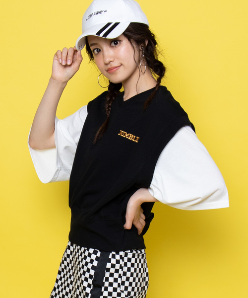 WEGO（ウィゴー）の「WEGO/ベストレイヤードTシャツ（Tシャツ/カットソー・レディース・パープル/ブラック・FREE）」の2枚目の写真