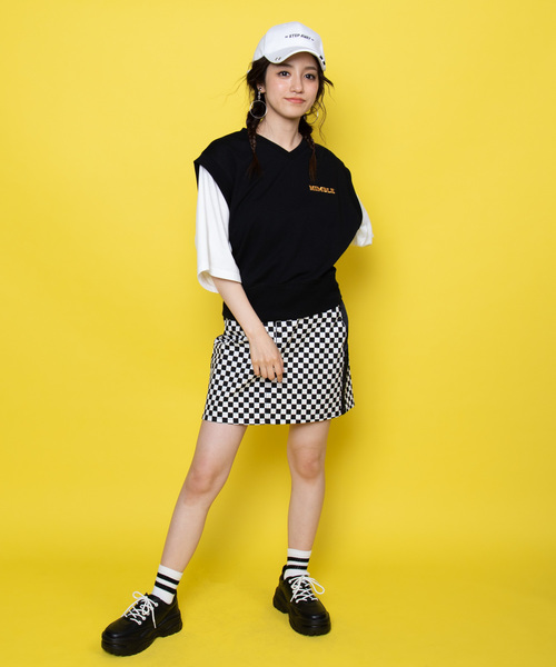 WEGO（ウィゴー）の「WEGO/ベストレイヤードTシャツ（Tシャツ/カットソー・レディース・パープル/ブラック・FREE）」の3枚目の写真