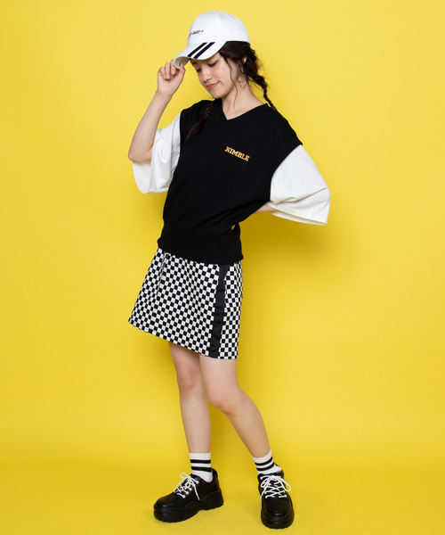 WEGO（ウィゴー）の「WEGO/ベストレイヤードTシャツ（Tシャツ/カットソー・レディース・パープル/ブラック・FREE）」の4枚目の写真