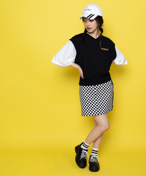 WEGO（ウィゴー）の「WEGO/ベストレイヤードTシャツ（Tシャツ/カットソー・レディース・パープル/ブラック・FREE）」の5枚目の写真