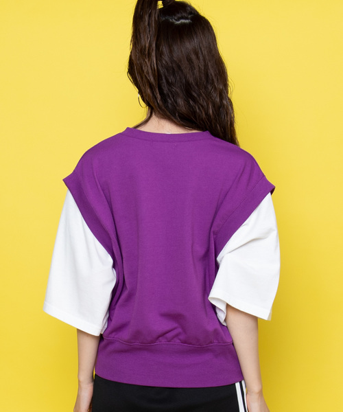 WEGO（ウィゴー）の「WEGO/ベストレイヤードTシャツ（Tシャツ/カットソー・レディース・パープル/ブラック・FREE）」の11枚目の写真