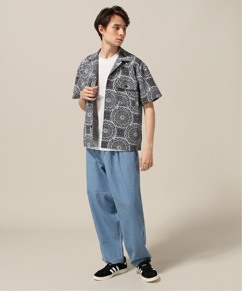 JOINT WORKS(ジョイントワークス)の「サッカーバティックミリタリーシャツ(シャツ/ブラウス・メンズ・ネイビー/ブルー系その他/オレンジ・LARGE/MEDIUM)」の5枚目の写真