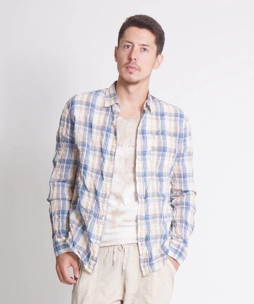 goa(ゴア)の「C/Lチェックシャツ(シャツ/ブラウス・メンズ・ブラウン/ブルー/ネイビー・FREE)」の3枚目の写真