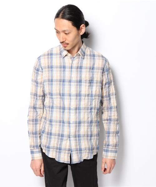 goa(ゴア)の「C/Lチェックシャツ(シャツ/ブラウス・メンズ・ブラウン/ブルー/ネイビー・FREE)」の5枚目の写真