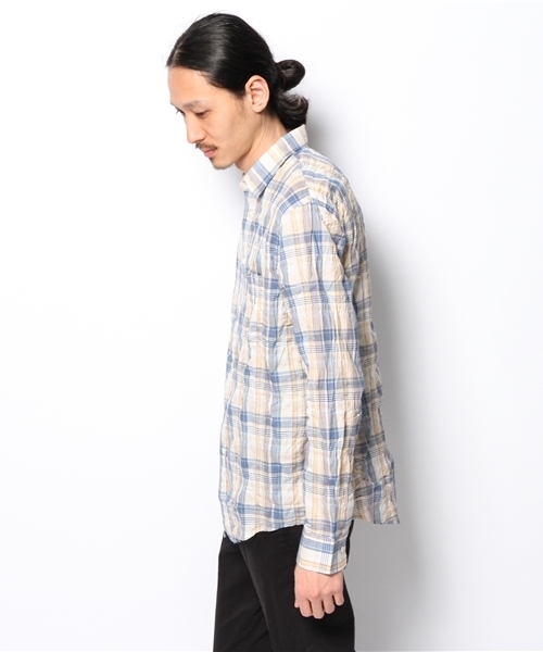 goa(ゴア)の「C/Lチェックシャツ(シャツ/ブラウス・メンズ・ブラウン/ブルー/ネイビー・FREE)」の6枚目の写真