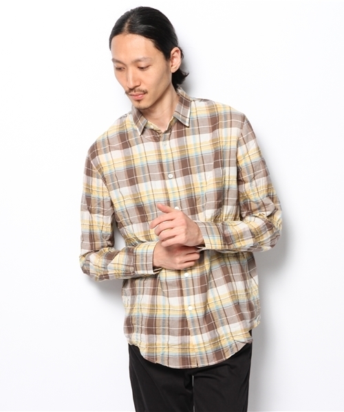 goa(ゴア)の「C/Lチェックシャツ(シャツ/ブラウス・メンズ・ブラウン/ブルー/ネイビー・FREE)」の13枚目の写真