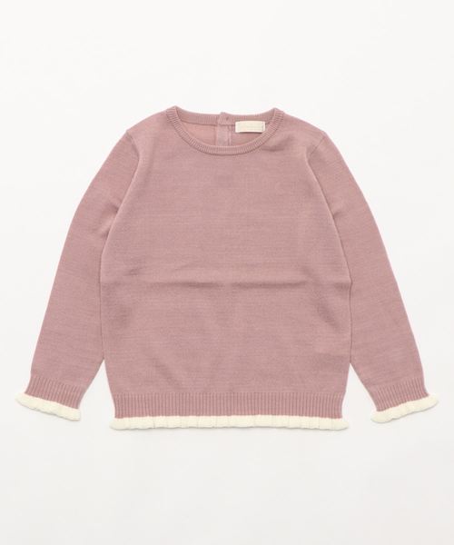 Catherine Cottage(キャサリンコテージ)の「バイカラーフリルニット KIDS(ニット/セーター・キッズ・アイボリー/グレー/パープル/ピンク・120/100/110/130)」の12枚目の写真