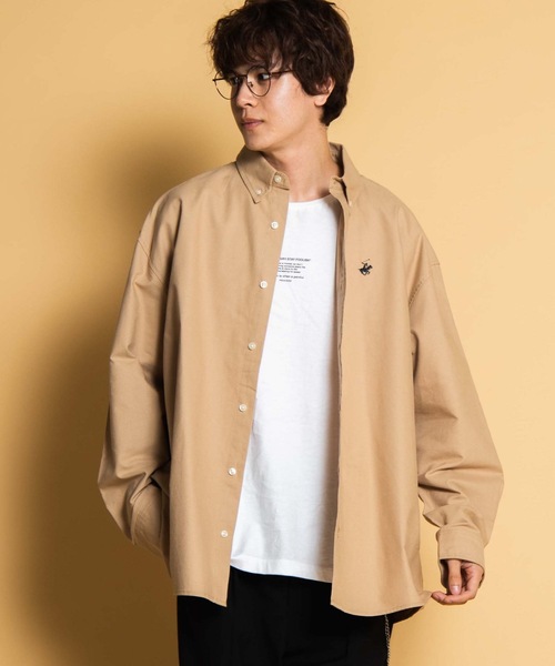 BEVERLY HILLS POLO CLUB（ビバリーヒルズポロクラブ）の「∴WEGO/BEVERLY HILLS POLO CLUB別注ビッグシルエットオックスフォードシャツ（シャツ/ブラウス・メンズ・ホワイト/ベージュ/ネイビー・MEDIUM/LARGE）」の21枚目の写真