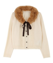 axes femme | ファーティペット付カーデ(カーディガン/ボレロ)